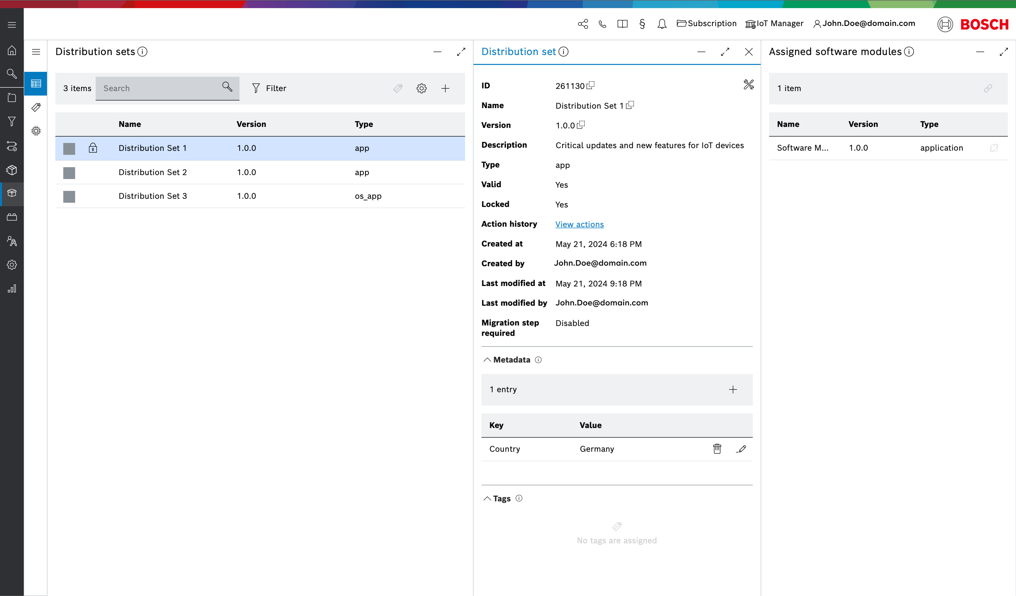 Metadata entry with delete and edit icons