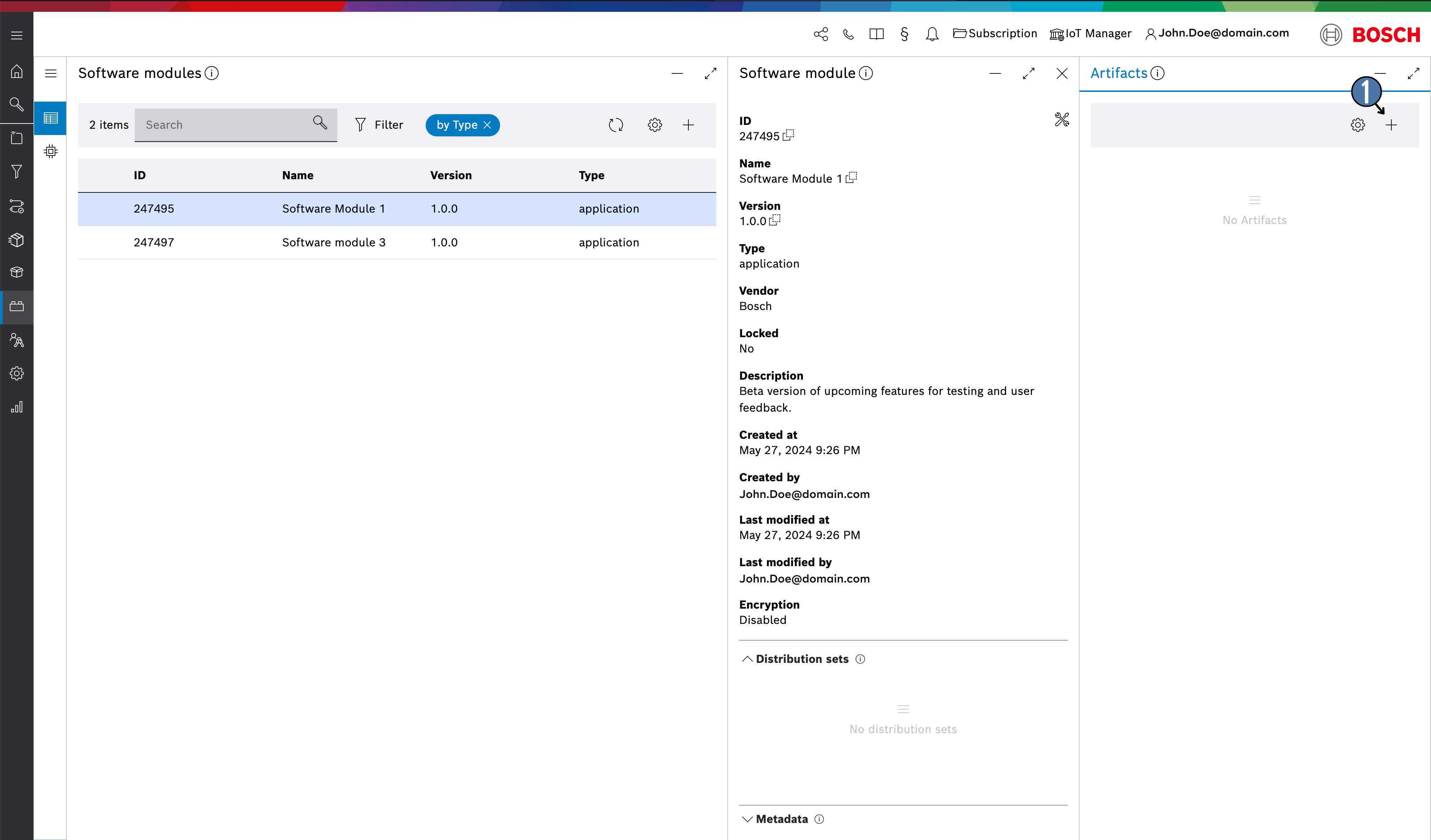 add artifact software module