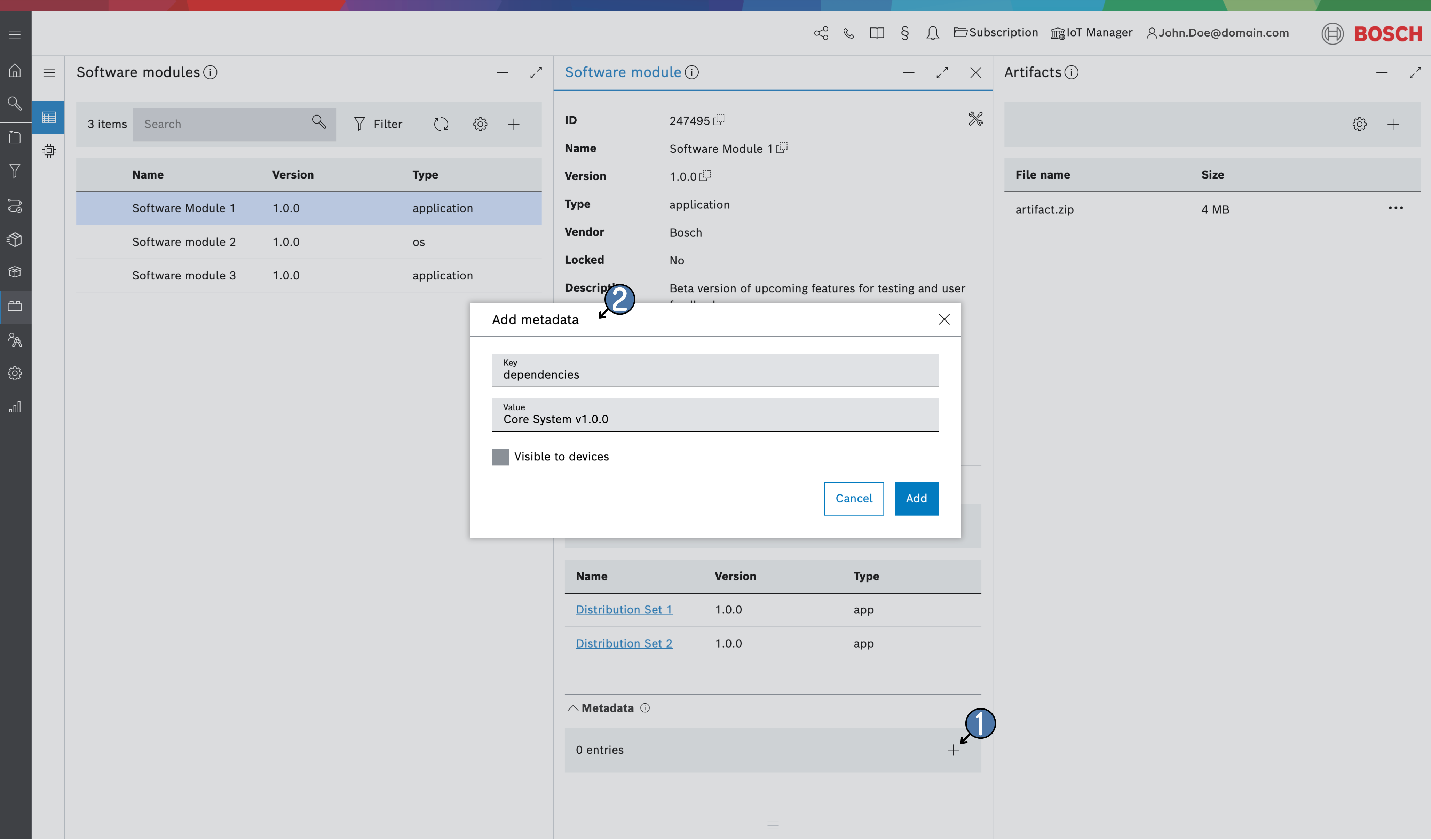 add metadata software module
