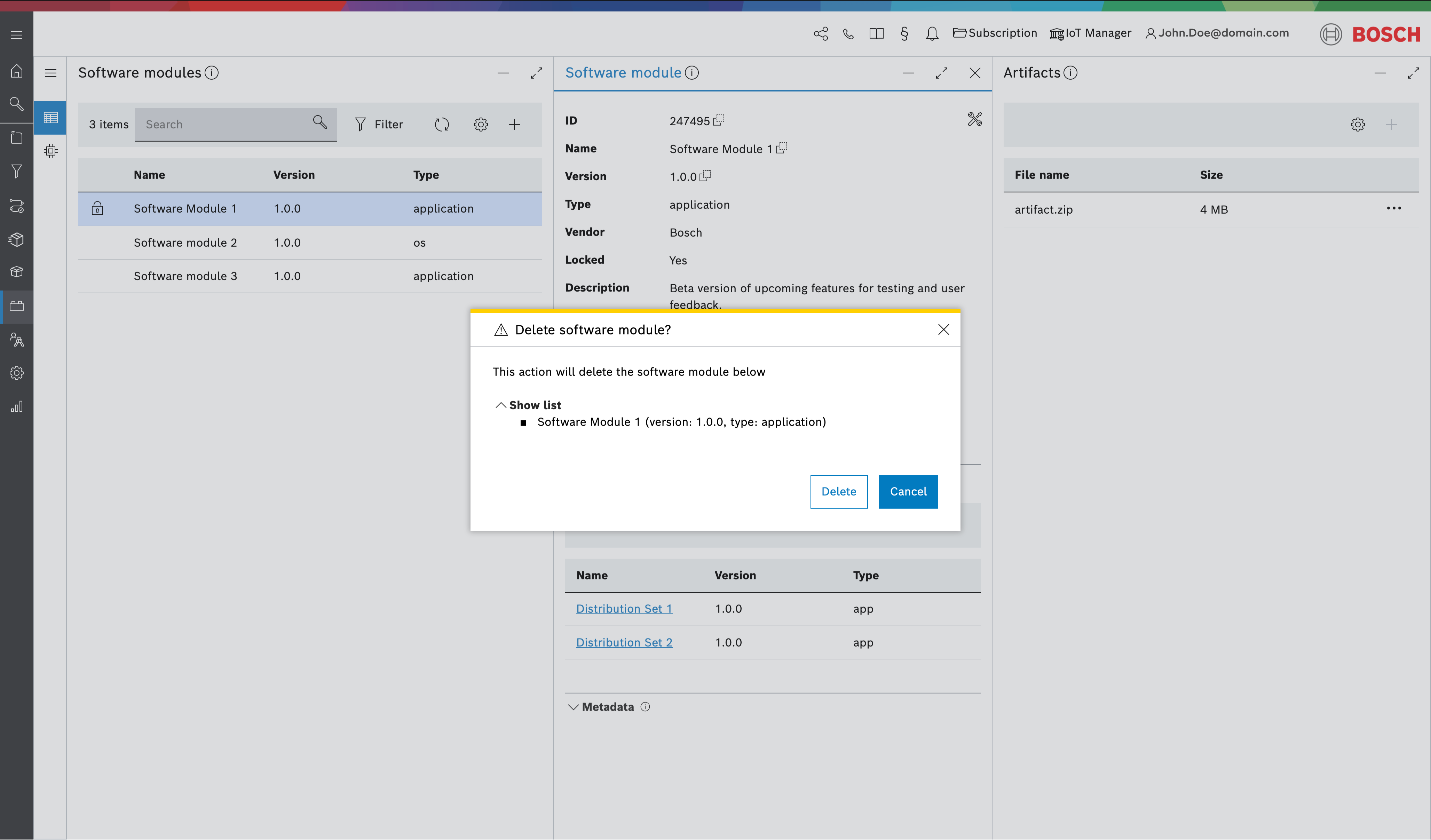 delete software module