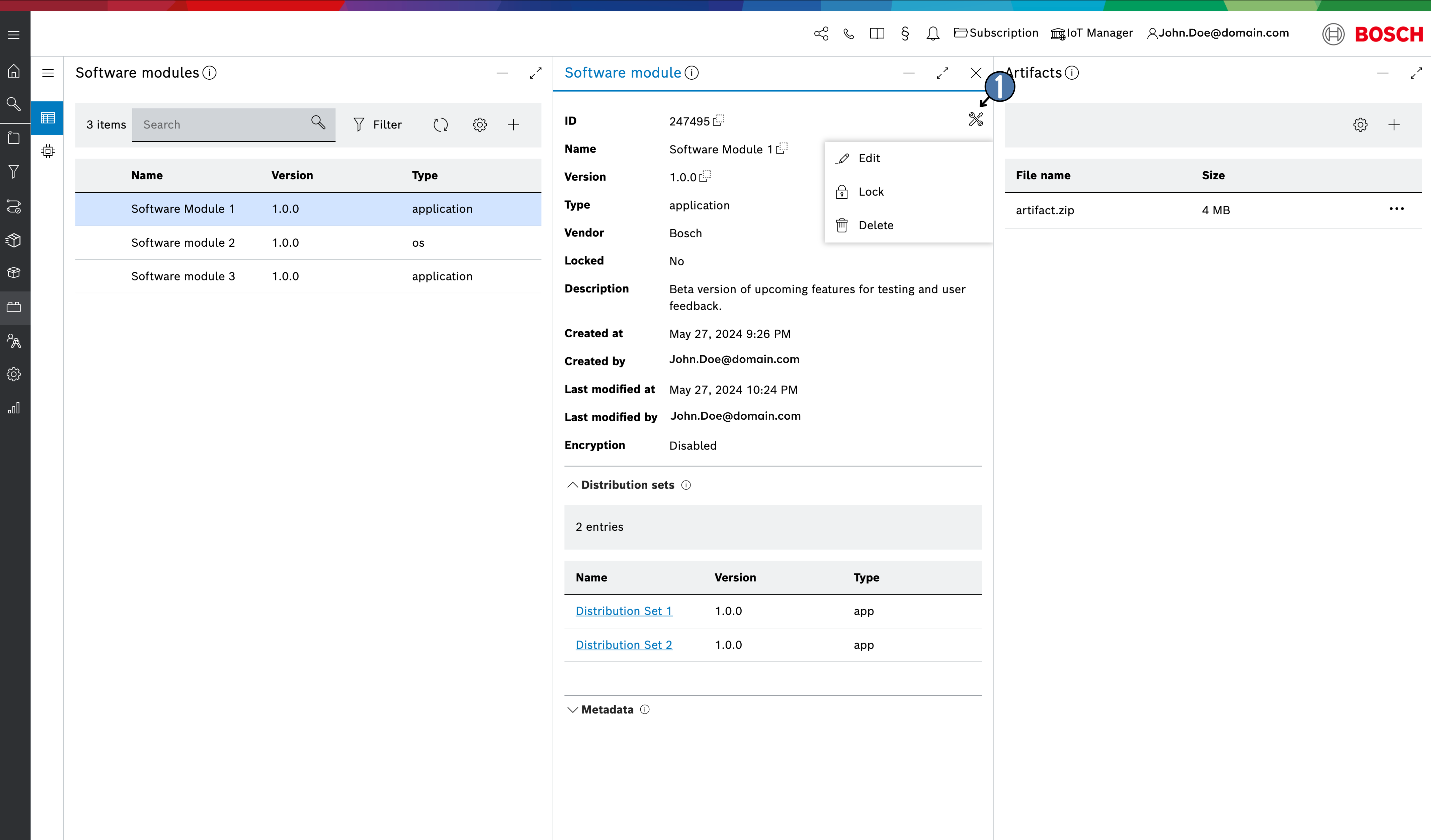 software module actions