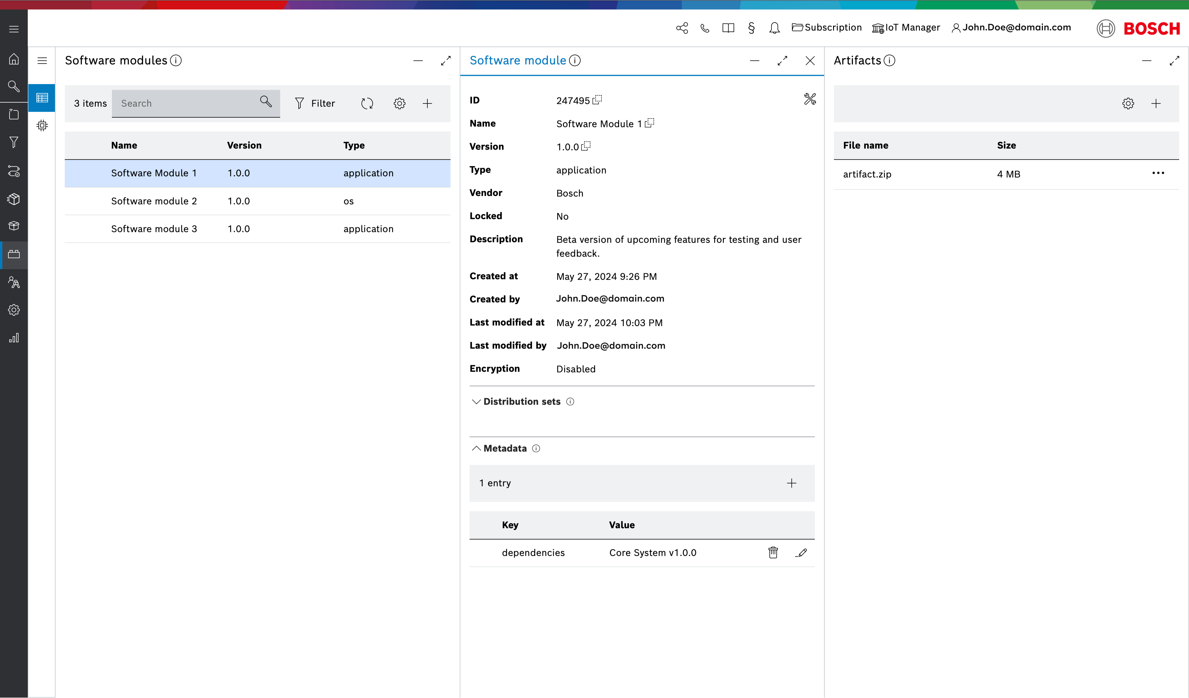 view metadata software module