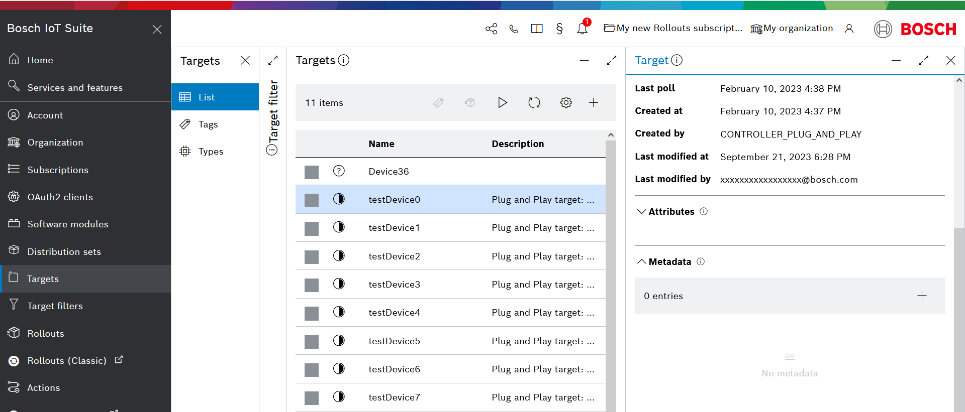 Metadata section add icon