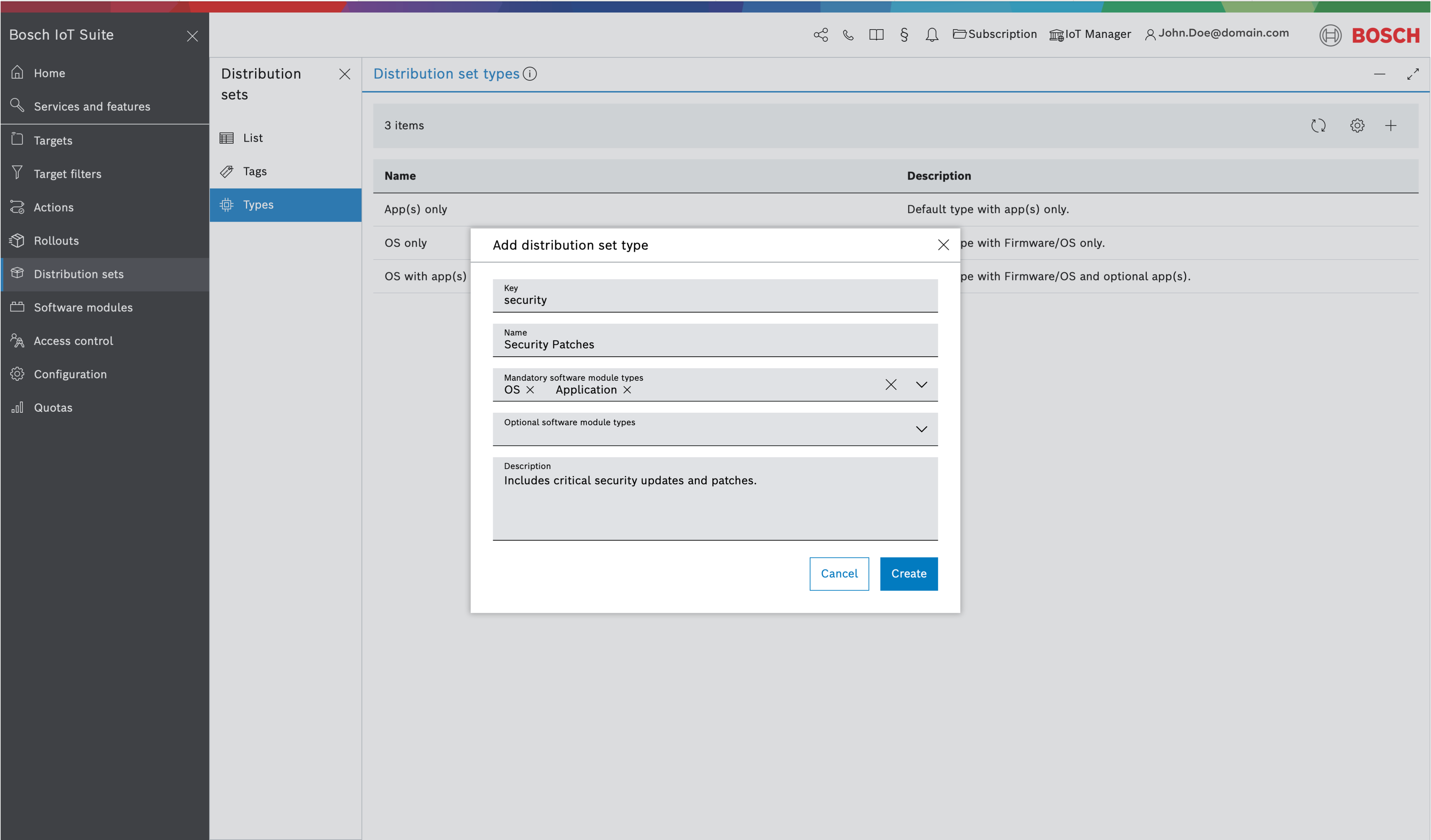 create distribution set type